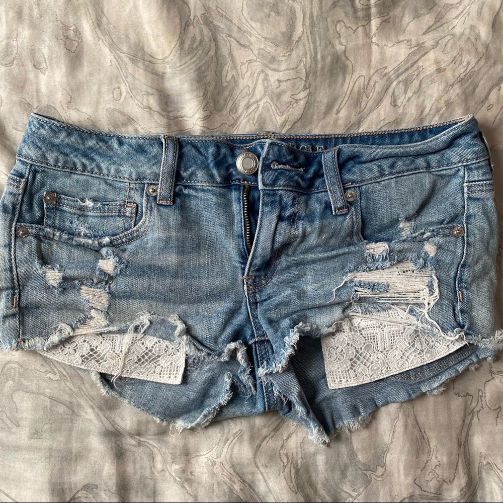 American Eagle super low rise shortie shorts